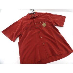 Bamboo Cay Men's Embroidered Short Sleeve Tropical Shirt LG.
